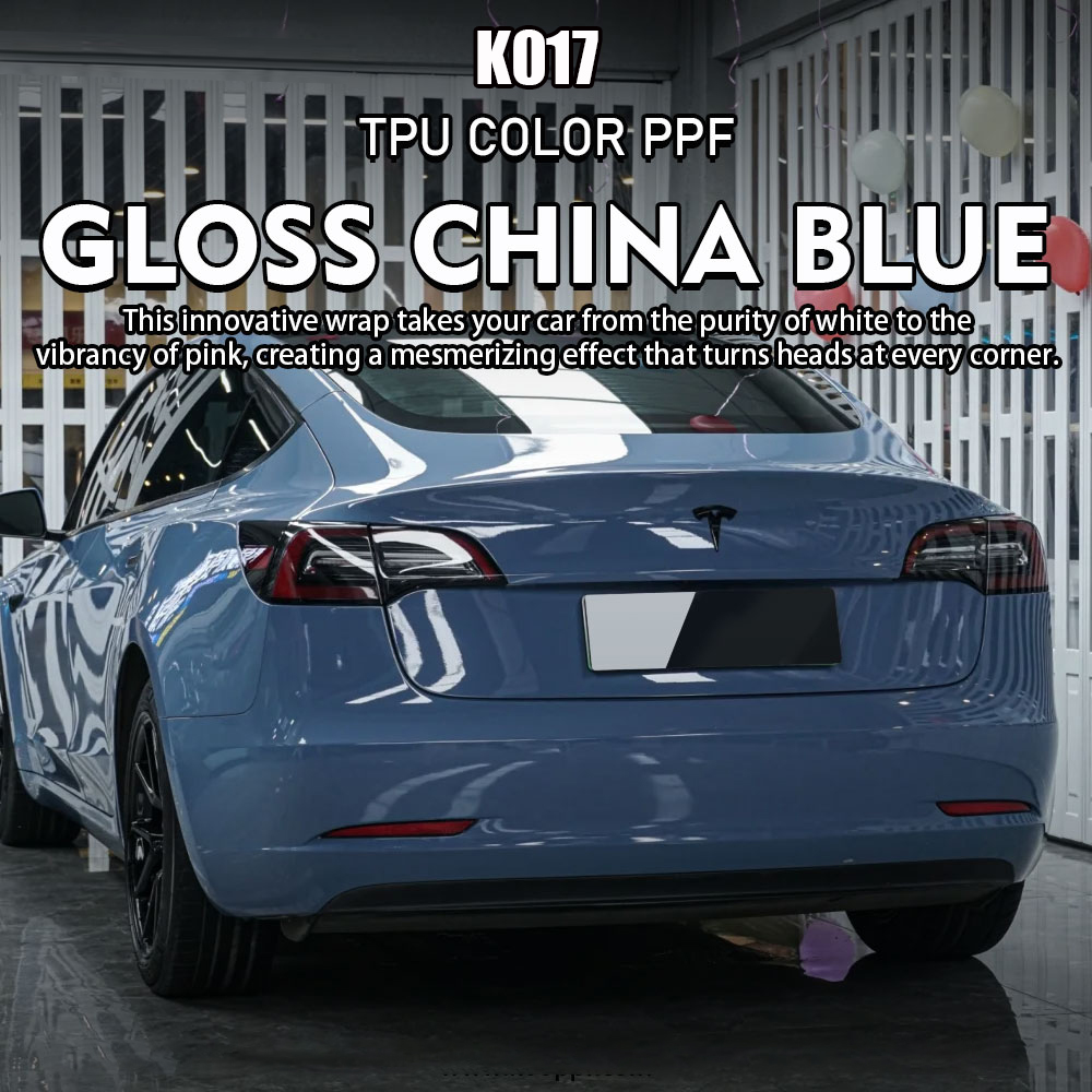 Gloss China azul TPU TPU Pintura Proteção de proteção Adequador removível de cor de cor de cor de carros